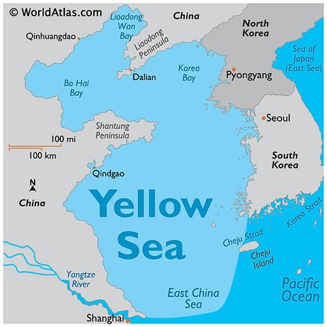 Map of the Yellow Sea